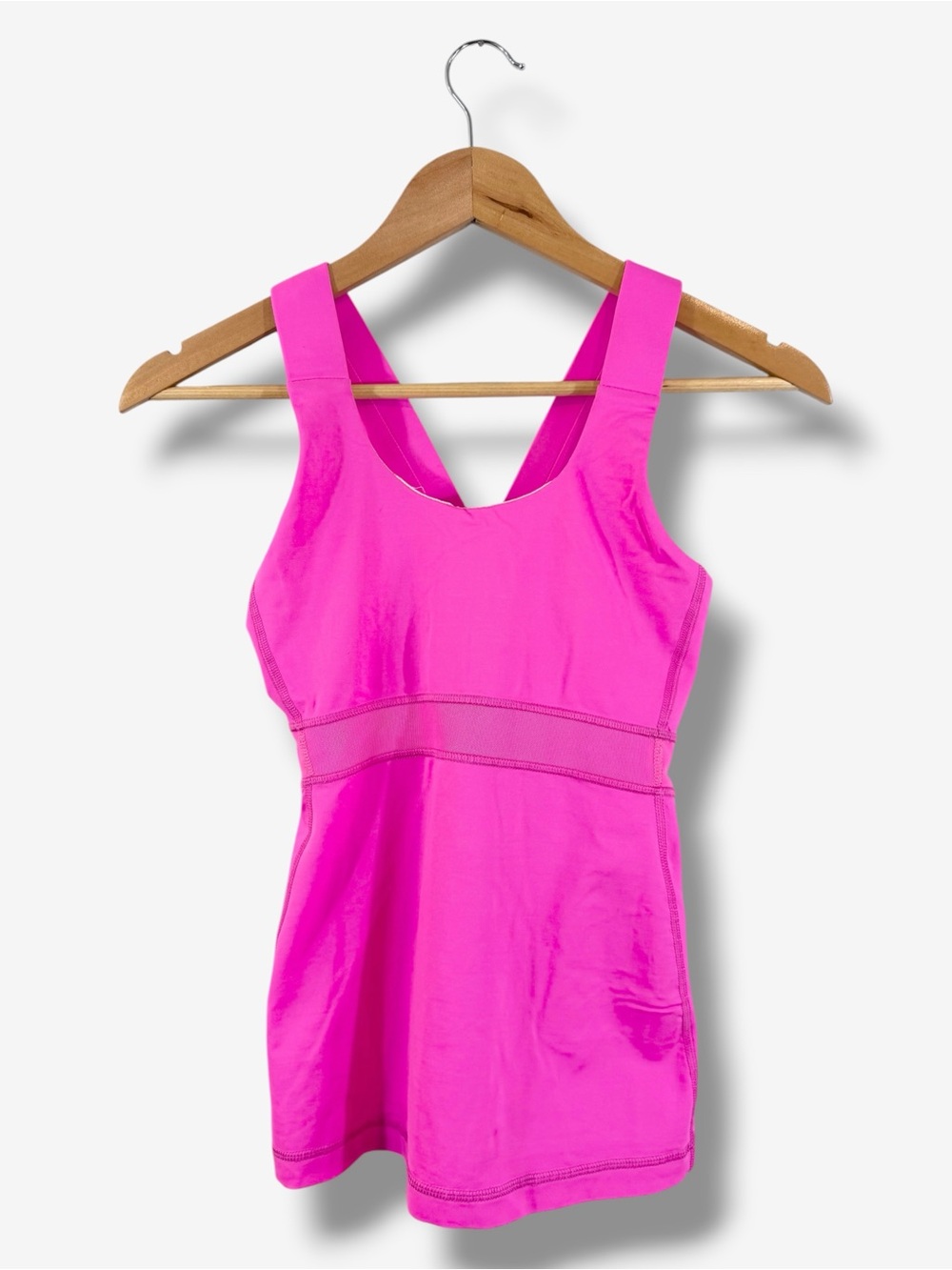 Lululemon Pink Tank Top Size 6 Bright Neon Racerback Mesh Knit Athleisure Track